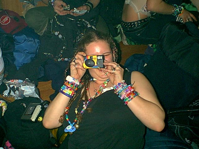 Hope taking a pic of me taking a pic of her.  Look at all those beads!