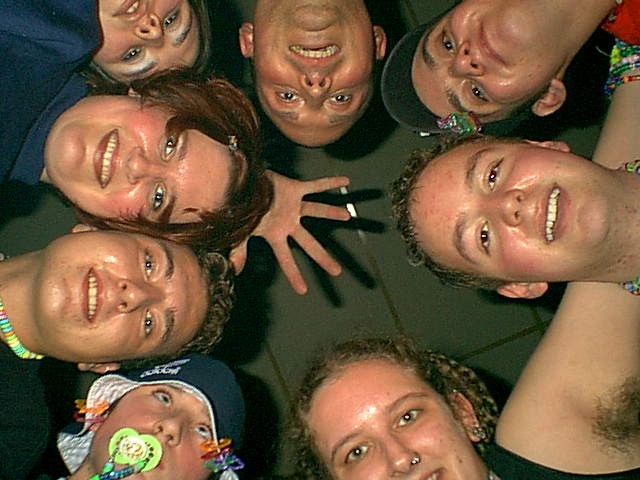 This is Mike looking up at all of us from lying on the floor.  By far the COOLEST pic of the night!