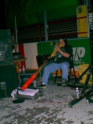 Dave & his didgeridoo (can you believe he actually PLAYED this thing?!)