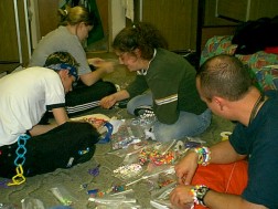 Beading in Skyewalker's old room before the party!